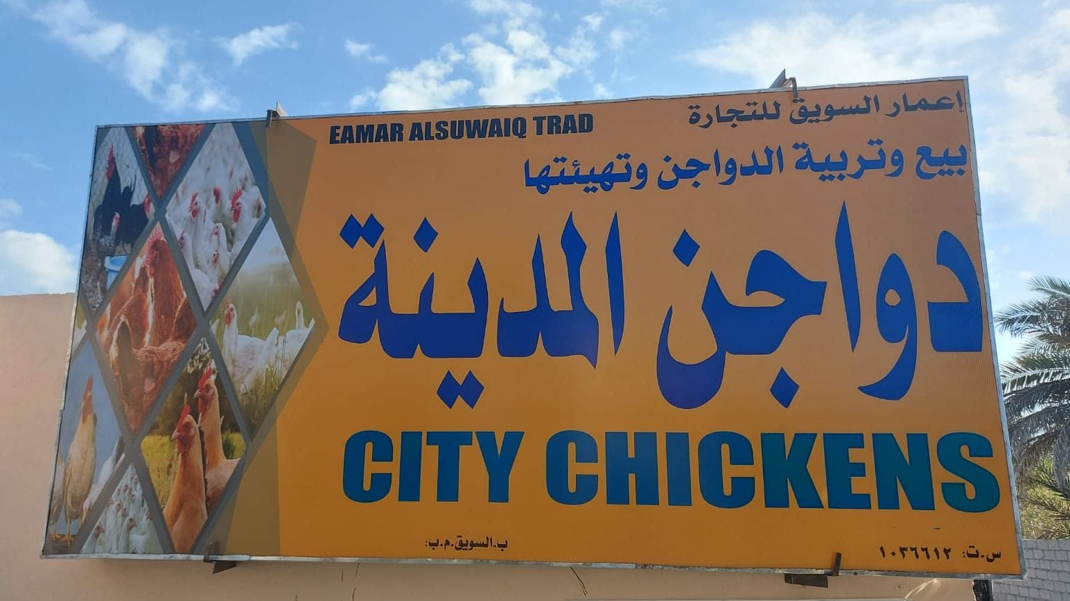 لافتة دواجن المدينة